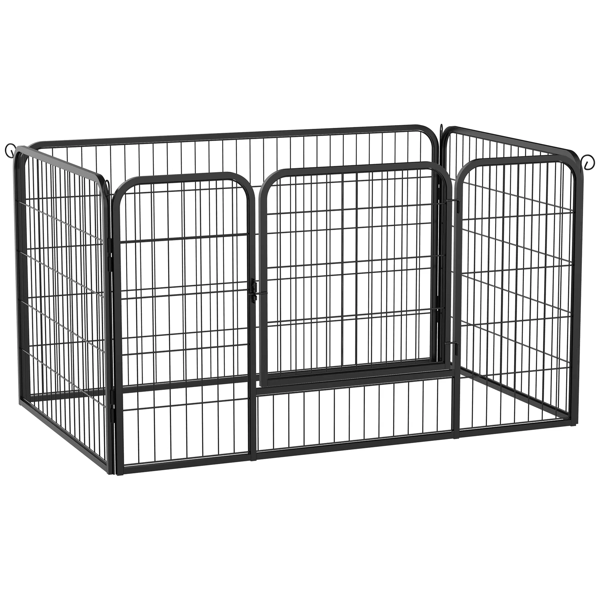 W 4-Panel Metal Dog Pen Exercise Pet Playpen Dog Indoor/Outdoor Fence, Black — image 1