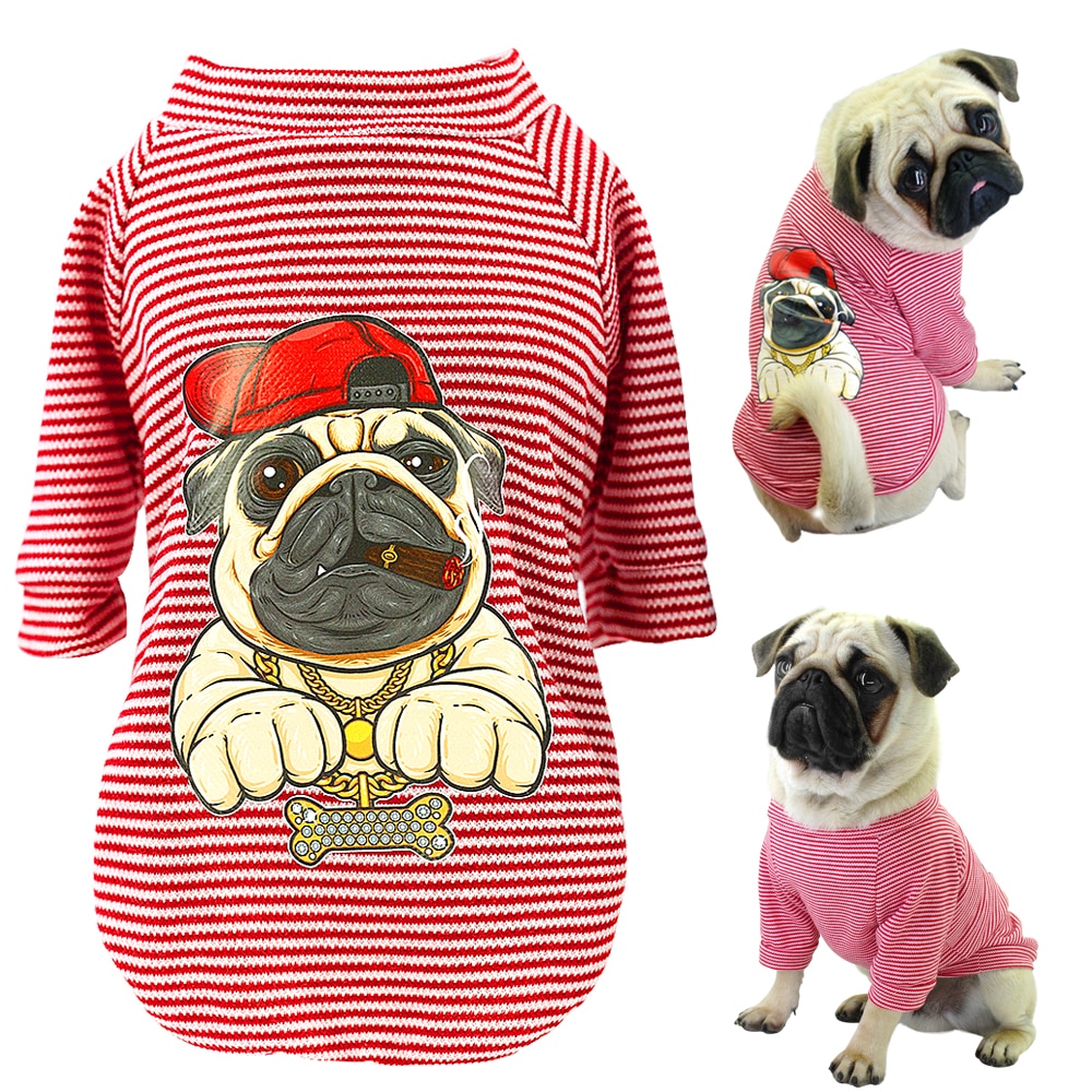 Cute Dog Clothes For Small Dogs Cats Pug French Bulldog Chihuahua Cotton Pet Clothes Puppy Shirt Summer Dog Vest T-shirts S-2XL — image 1