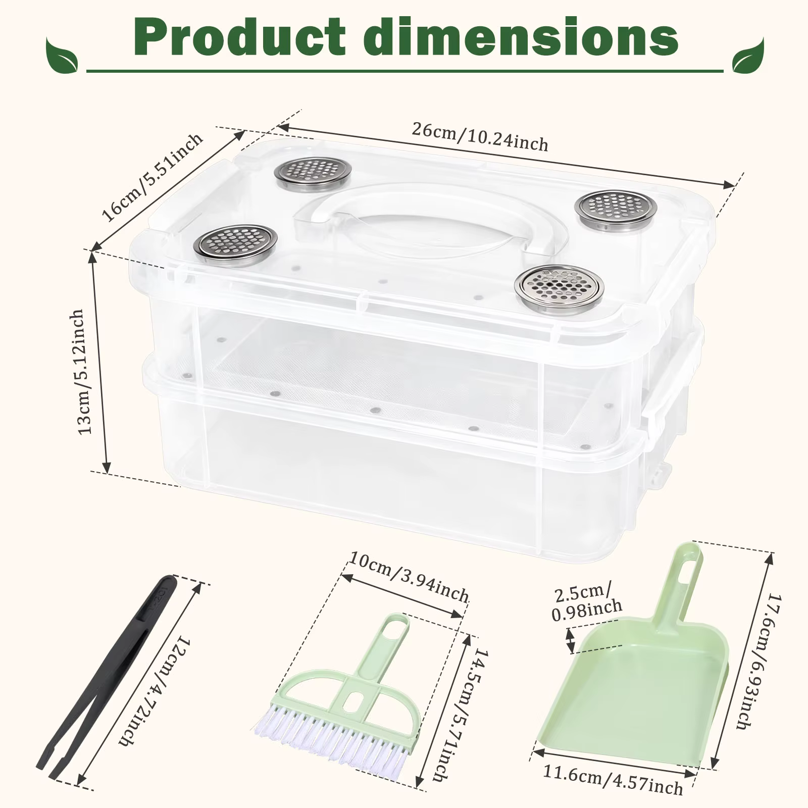 Caja de Cría de Mealworms, Alimento para Polillas y Hormigas Blancas - Contenedor de Insectos para Mascotas Reptiles Lagartos — imagen 6