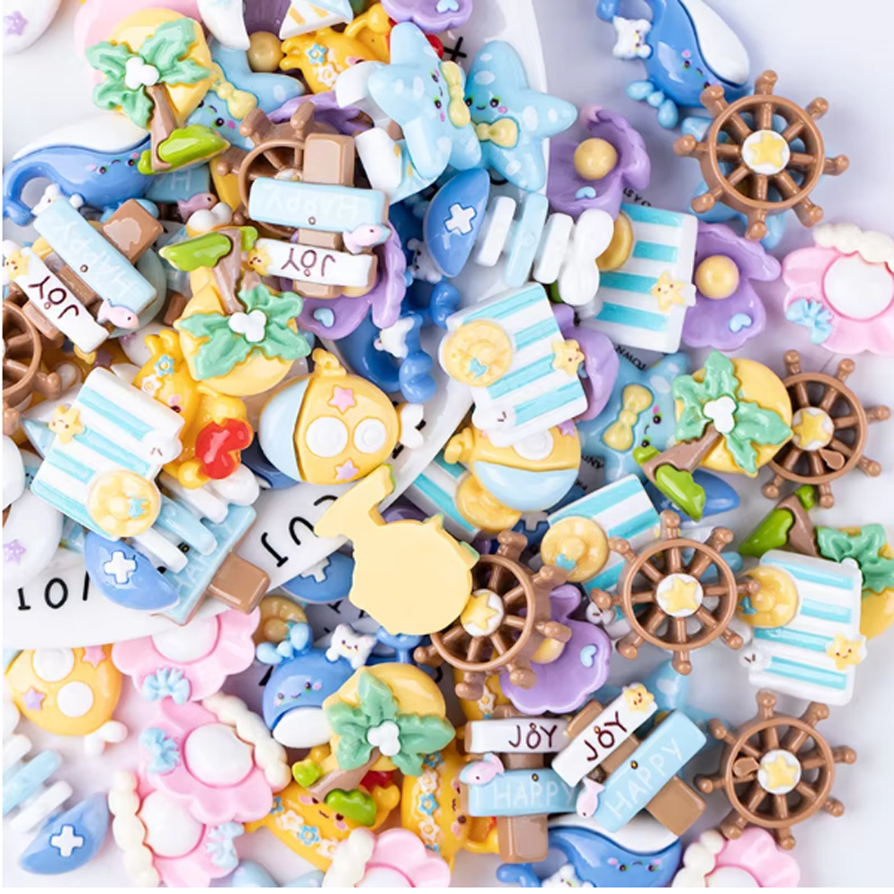 25PCS Ocean & Beach Theme -Mini Resin Seashell Starfish, Decor For Fridge, Office, Lockers, Shoes & Gifts — image 3