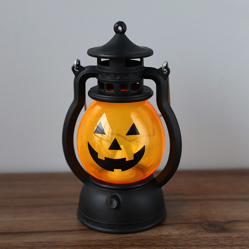 Halloween Decoration Retro Small Oil Lamp Electronic Candle Light LED Pony Light Creative Wind Lamp Portable Pumpkin Lantern — image 5