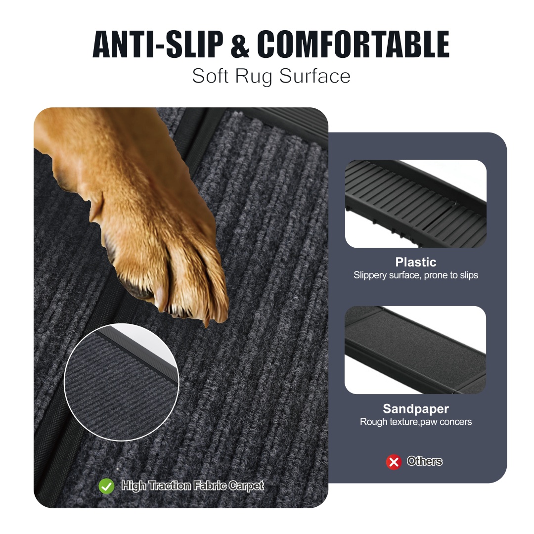 Dog Ramp For Car 71 Long 19.5 Wide Portable Dog Ramps For Large Dogs With Non-Slip Rug Surface Dog Car Ramp For SUV Car Truck, Folding Dog Ramp Up To 250LBS — imagen 7