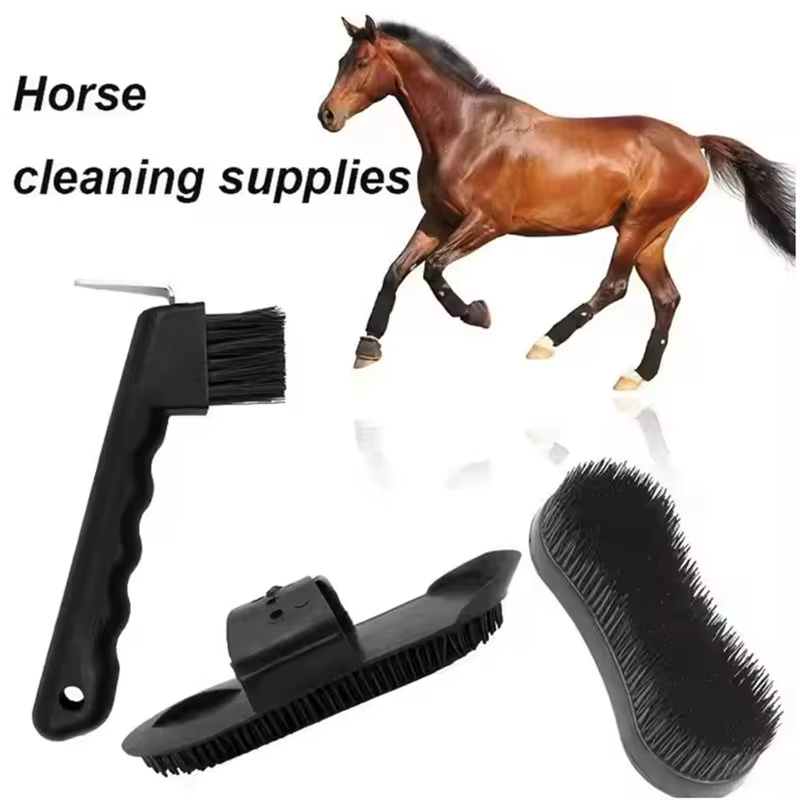 【Reducción de precio !!】Kit de aseo completo para caballos de 5 piezas: peine, cepillo corporal, recogedor de cascos y más para caballos y ponis — imagen 5