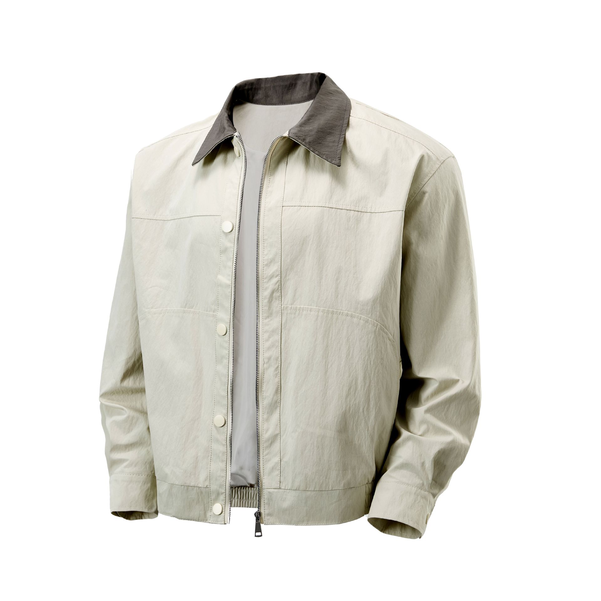 Loose Casual Barn Style Patchwork Color-blocked Notch Lapel Jacket Men — image 4