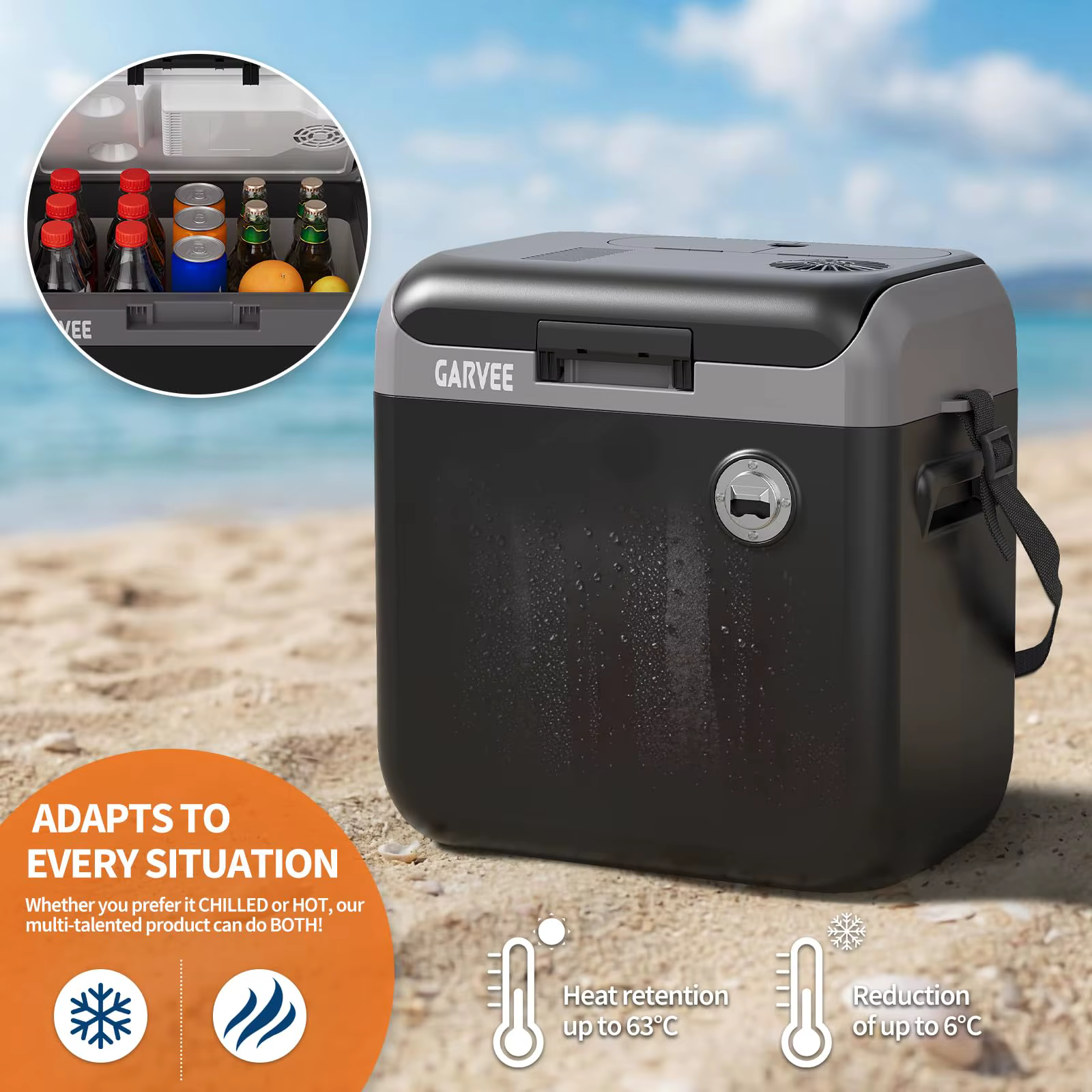 Electric Cooler And Warmer Portable Thermoelectric Fridge With 110V AC 12V Car Plug For Car Truck Camping Travel — image 3