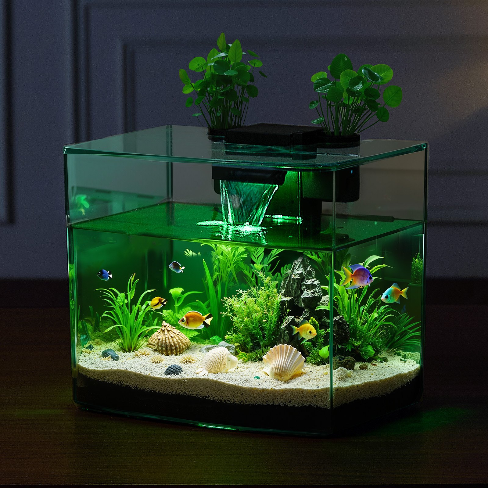 3.5 Gallon Fish Tank Aquarium Smart Arch Clear GPPS 3 Color Self Cleaning — imagen 1
