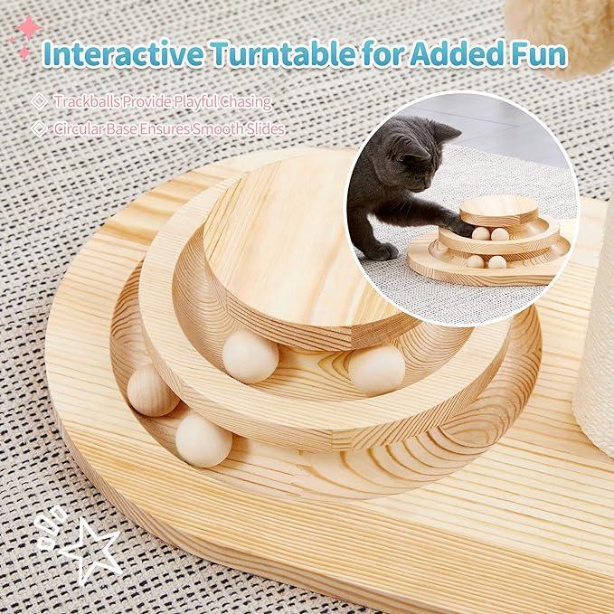 Ropa de Sisal para Setas 2 en 1 Bola Interactiva de Madera Juego de Pared de Rasguñado para Gatos — imagen 4