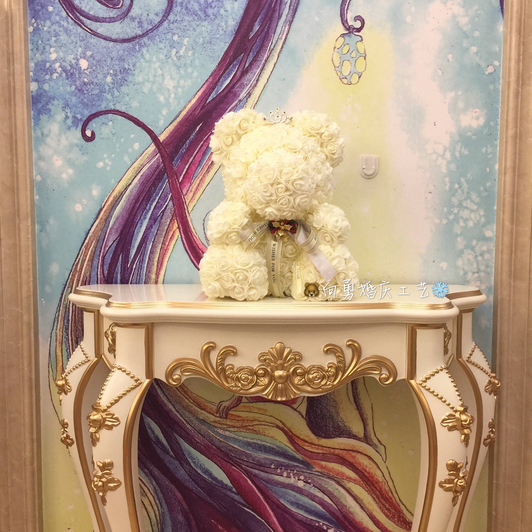 Creative Tanabata Valentine's Day Simulation Flowers Bear Eternal Flowers Foam Bear Roses Bear Gift Box Hug Bear — image 2