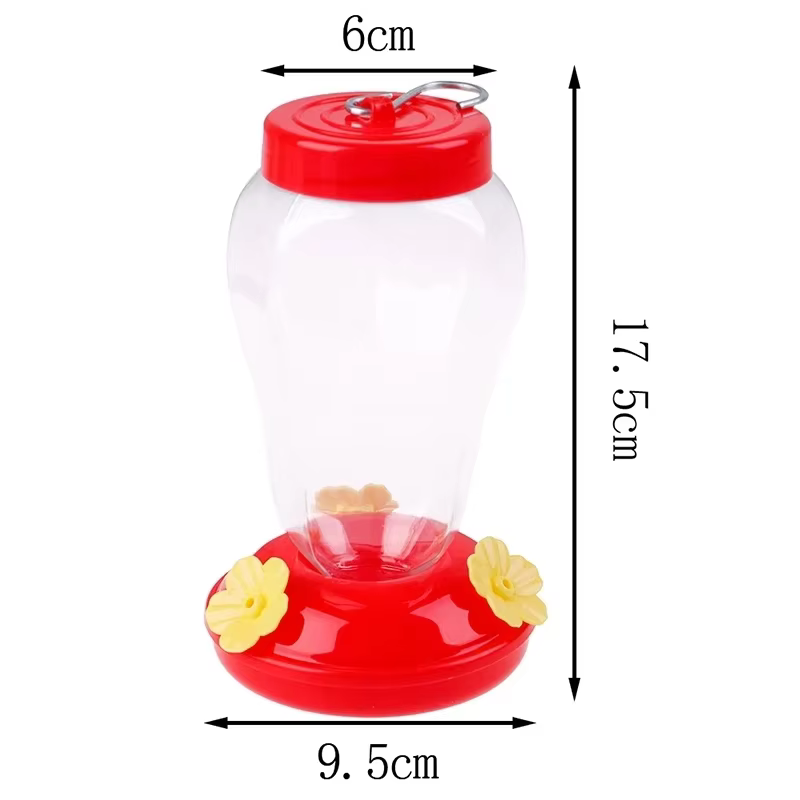 480ML Plastic Bird Water Feeder Bottle Hanging Hummingbird Feeder Garden Outdoor Plastic Flower Iron Hook Pet Bird Supplies — image 3