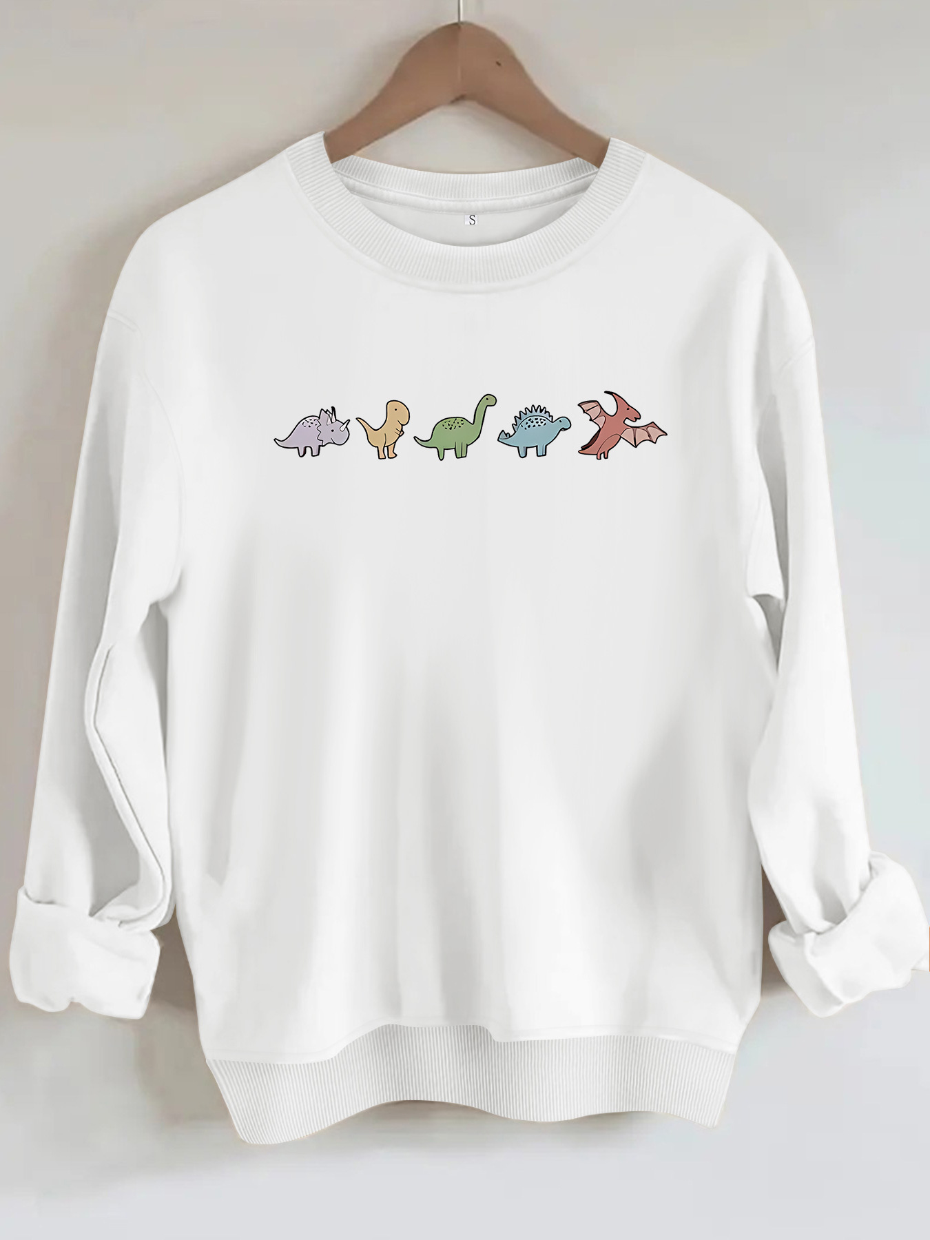 Dinosaur printed fleece hoodie for women — image 7
