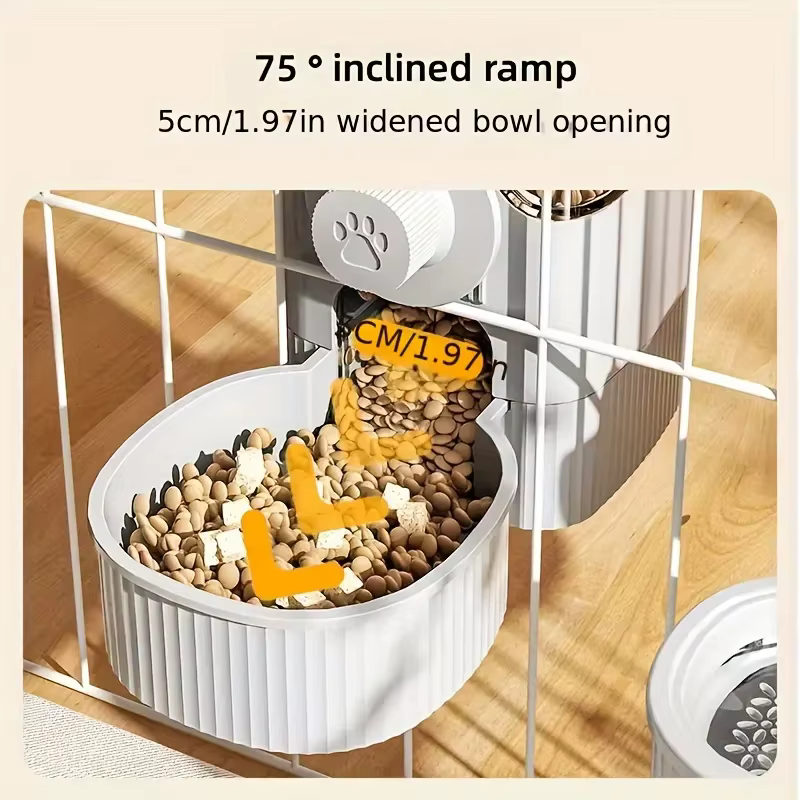 New type Hanging Automatic Pet Food Feeder/Water Dispenser, Gravity Cat Auto Feeder Waterer Set With Container Bowl For Cage — image 5