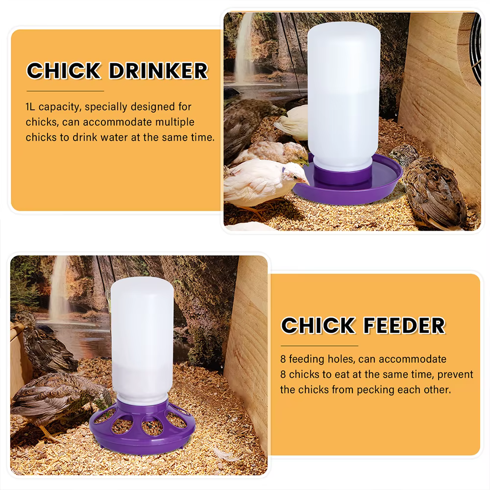 Chicken Feeder Bucket Water Fountain Automatic Chick Drinker Bucket Drinking Quail Drinking Bird Equipment Waterer Raise Tool — image 5
