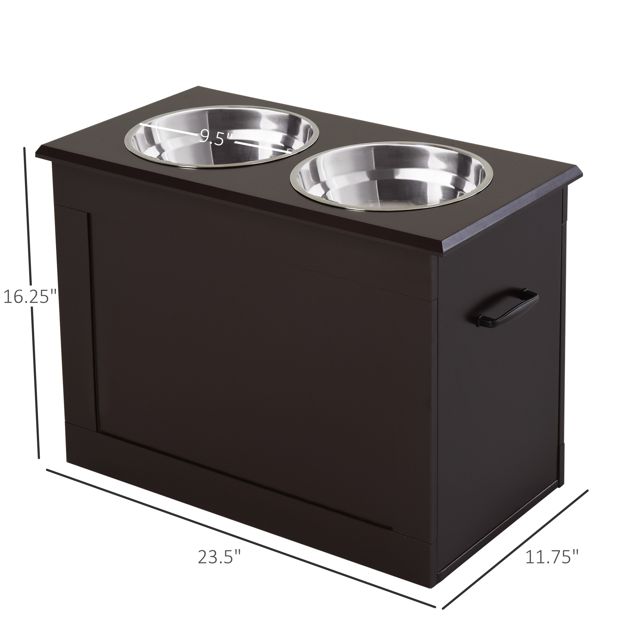 Estación de Alimentación para Mascotas Elevada con 2 Tazas de Acero Inoxidable, Base para Perros Grandes y Otros Animales — imagen 4