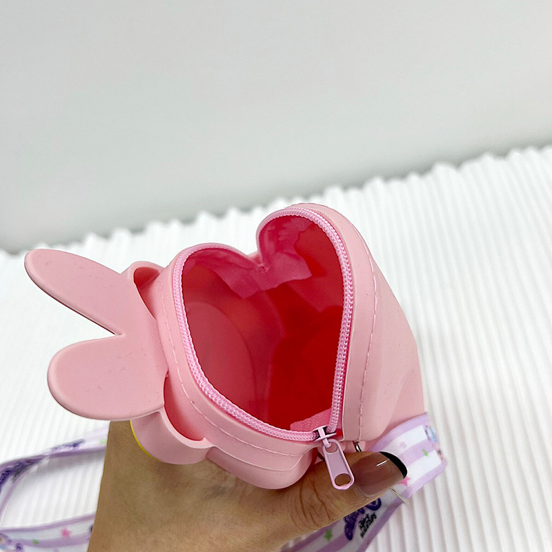 Silicone Cartoon Rabbit Small Bag Girl One Shoulder Messenger Bag Princess Coin Purse — image 5