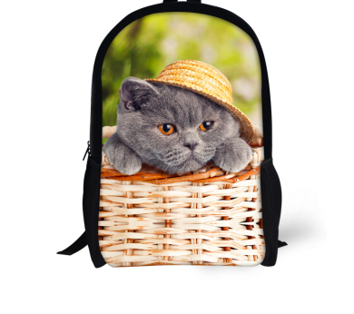 Mochila de Gato para Niños - Cómica con Animales 3D en Denim para Chicos y Chicas — imagen 8