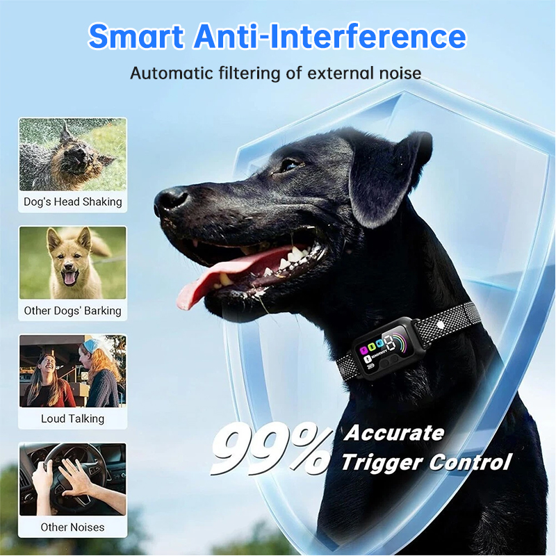 Smart Dog Bark Control Collar w/ Color Screen, Multi Stop Modes, 8-Level Sensitivity, IP67 Waterproof — image 8