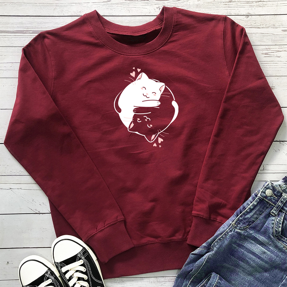Two cartoon cats embrace printed hoodies — image 9