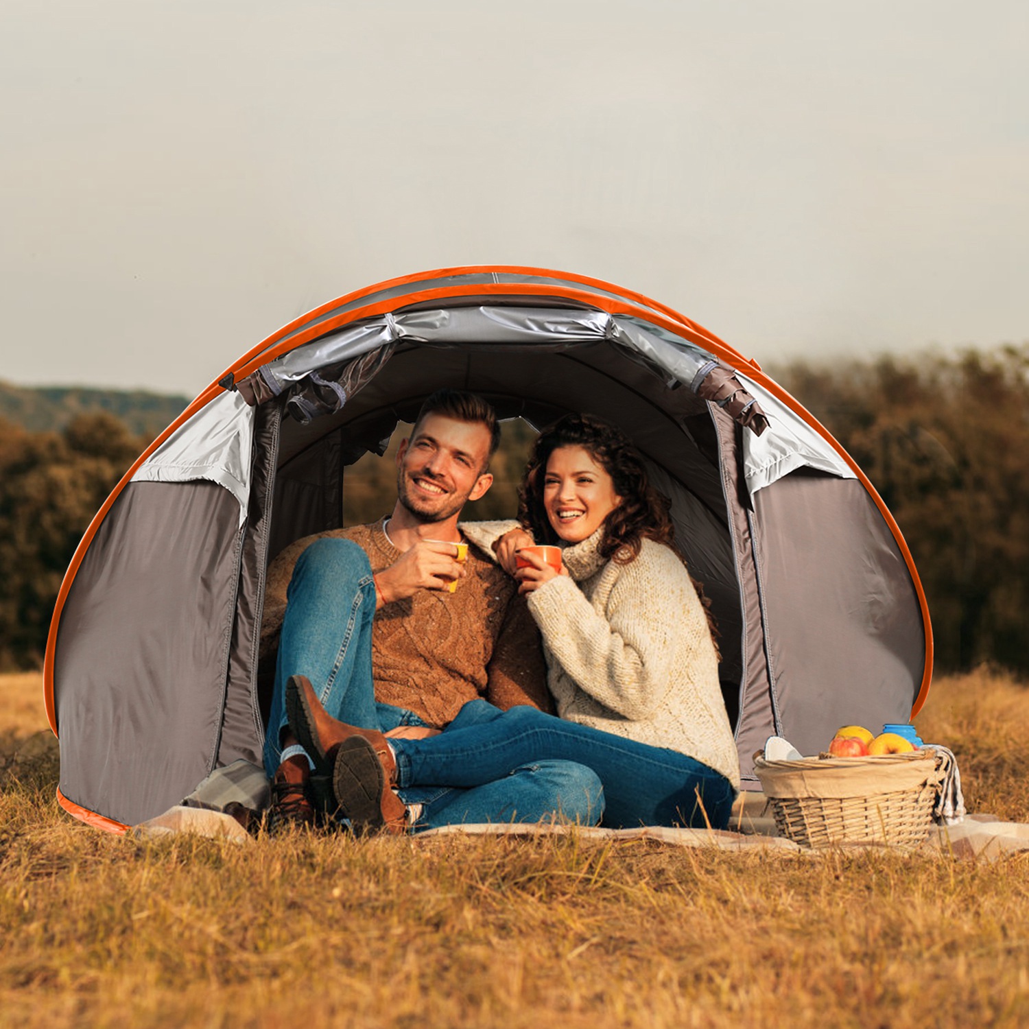 Carpa para 5-8 Personas de Armado Automático, Carpa de Camping Impermeable de Instalación Instantánea con 4 Ventanas con Mosquitero, Bolsa de Transporte, Ideal para Senderismo, Escalada, Aventura y Pesca — imagen 9