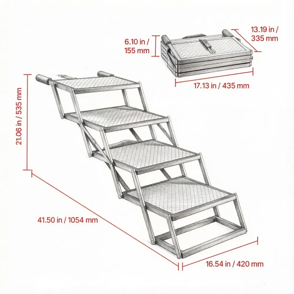Pet Stairs with Adjustable Height for Outdoor — image 2
