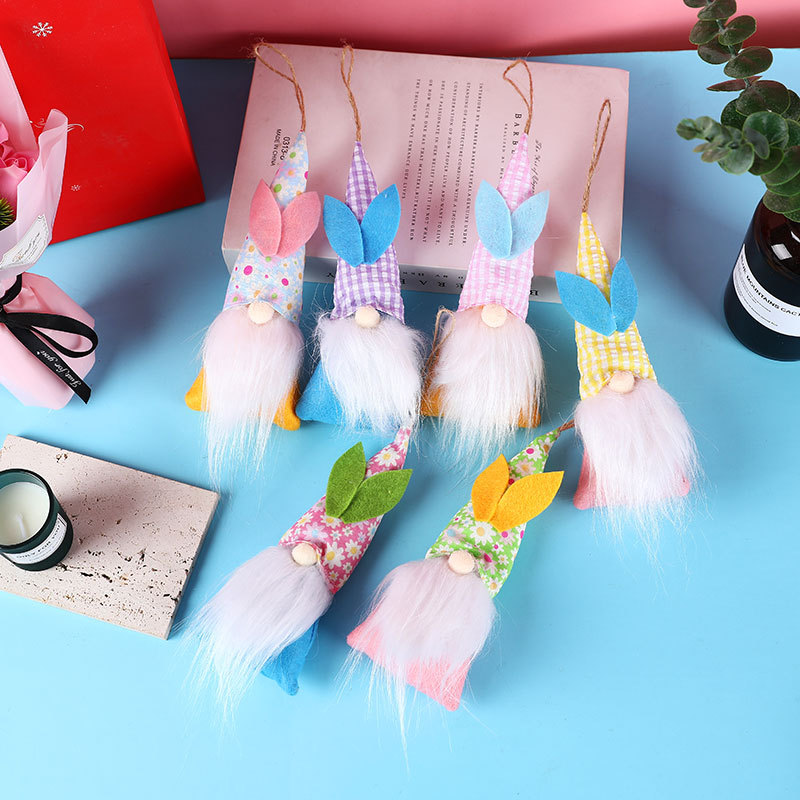 Little doll Easter elf rabbit faceless doll dwarf small pendant home hanging decoration supplies — image 2