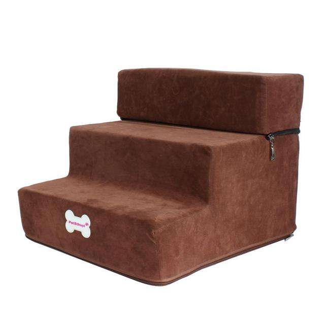 Pet Supplies 3 Tiers Steps Flannel Detachable Removable Wash Pet Small Dog/Cat Stairs — image 10