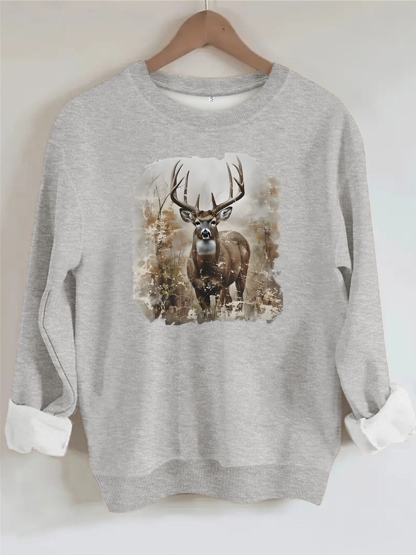 Deer print loose hoodie — image 11