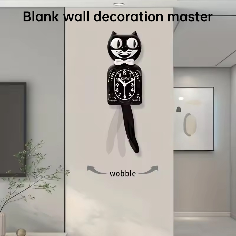 Nueva Clásica Estrella Americana Kit Cat Reloj de Pared: Cola que Se Mueve, Diseño Creativo, Regalo Cálido, Decoración Retro con Diseño Suspendido — imagen 8