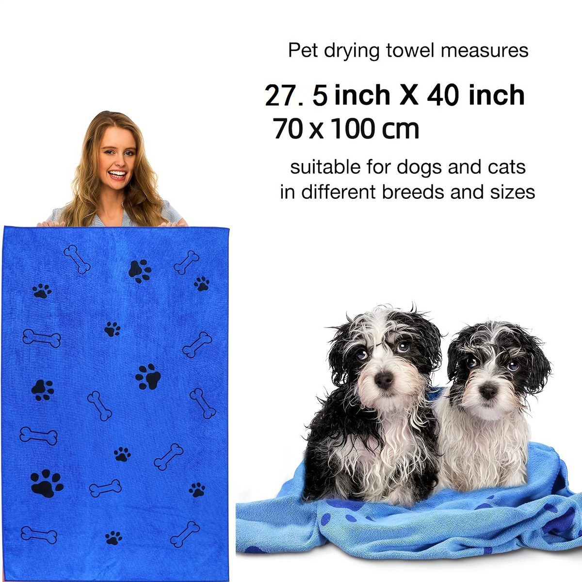 Pet bath towel quick drying and absorbent for dogs and cats bath towel soft and quick drying pet supplies — image 3