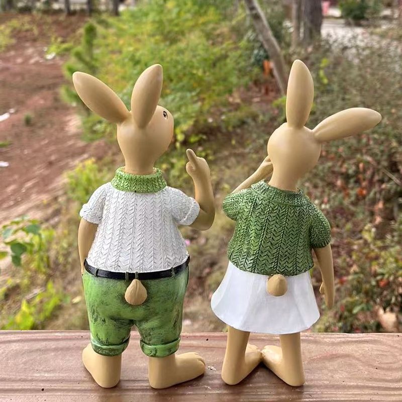Decoraciones de conejos de resina para jardín al aire libre — imagen 4