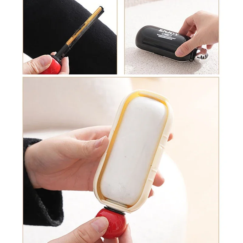 2 IN 1 Portable Pet Hair Remover Washable Reusable Lint Cleaner Sticky Hair Roller Removal Tool for Clothing Travel Household — image 4