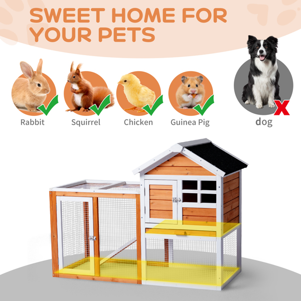 House Type With Running Ladder, Orange-red, Wooden Chicken Rabbit Cage — image 9