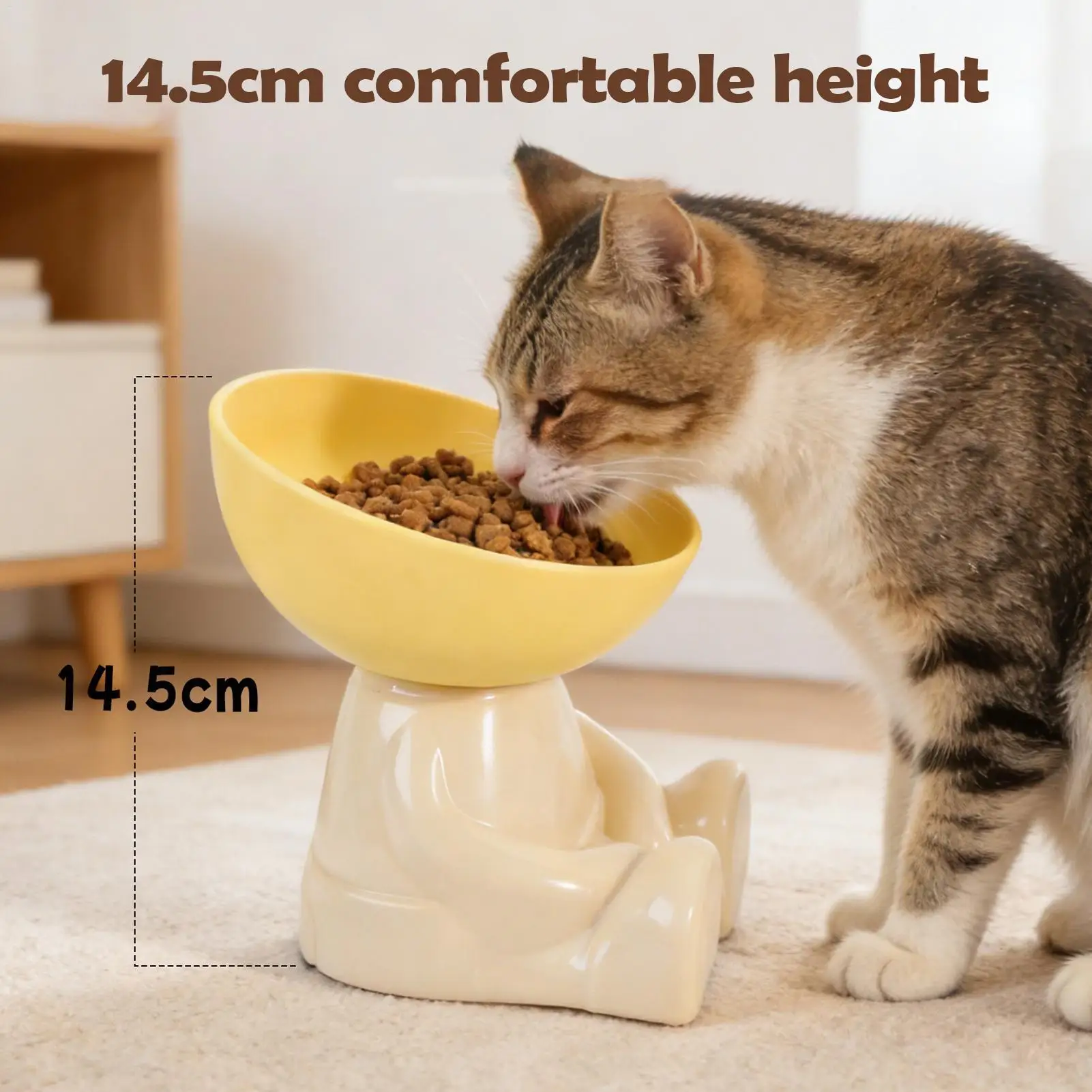 Bol de Alimento para Gatos con Boca Inclinada - Comida para Perros - Plato Híbrido AntiDeslizante para Mascotas