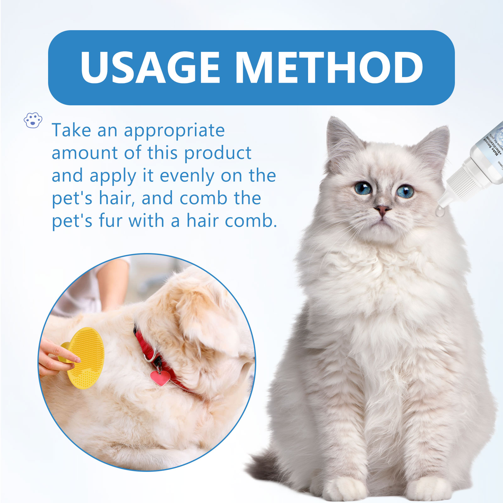 Pet Leave-In Serum Set For Cats And Dogs To Clean Hair Fluffy, Soft And Fragrance Care Essence — imagen 8