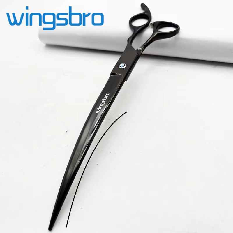 Wingsbro 9 Inch Professional Pet Grooming Scissors, Animal Hair Trimming for Dog, Dog Grooming Curved Shears — image 5