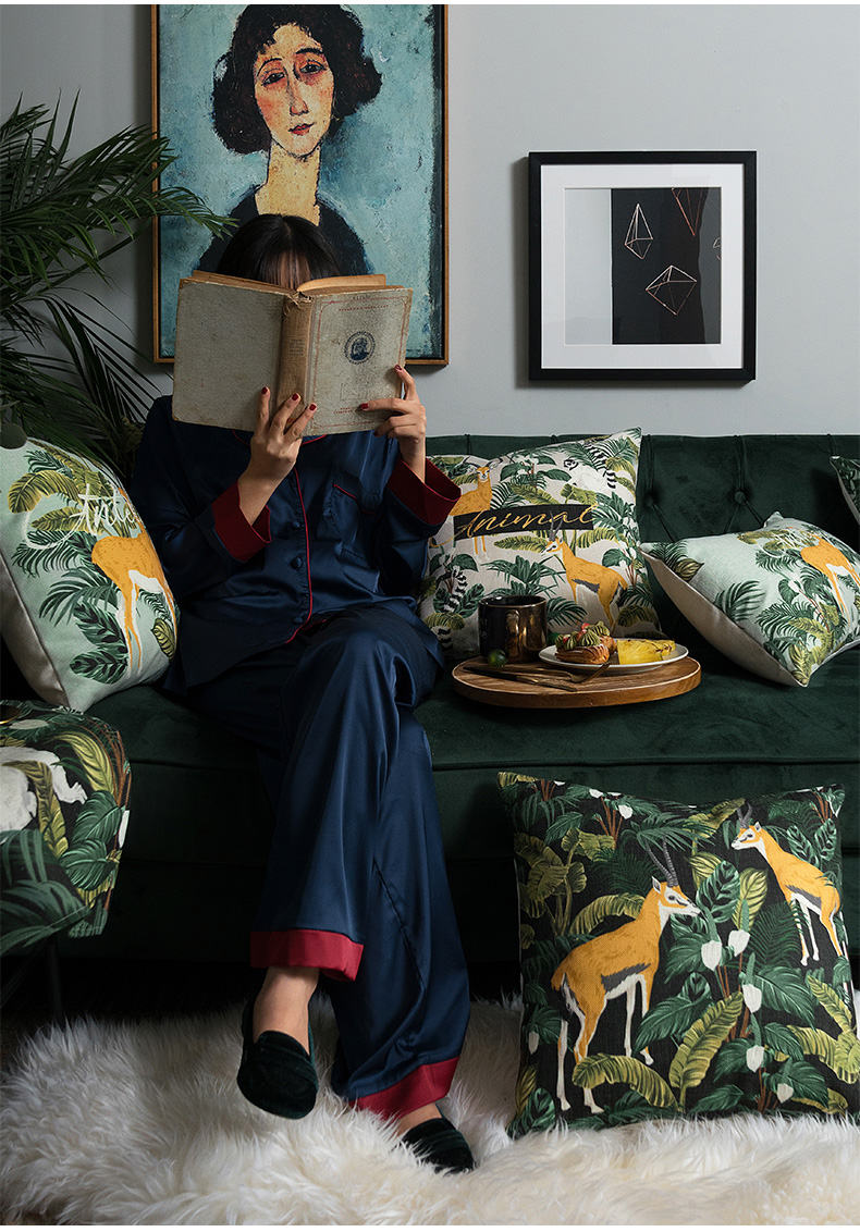 Madagascar, Jungle Animal Cushion Cover in Lush Green — image 1