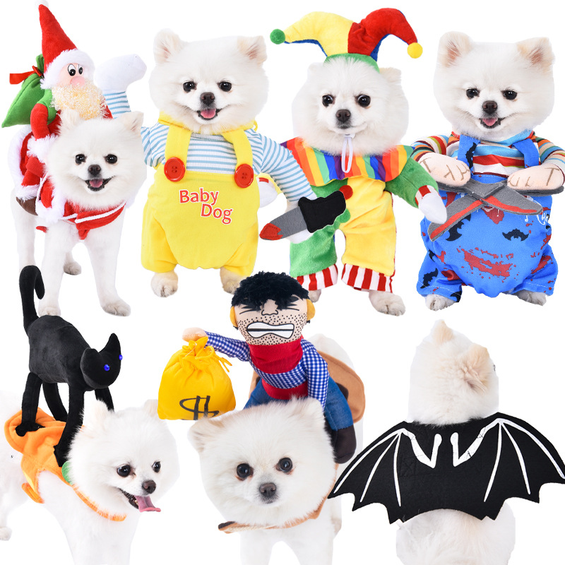 Pet clothes are funny take a knife transform into a pet dog Halloween pet — image 2