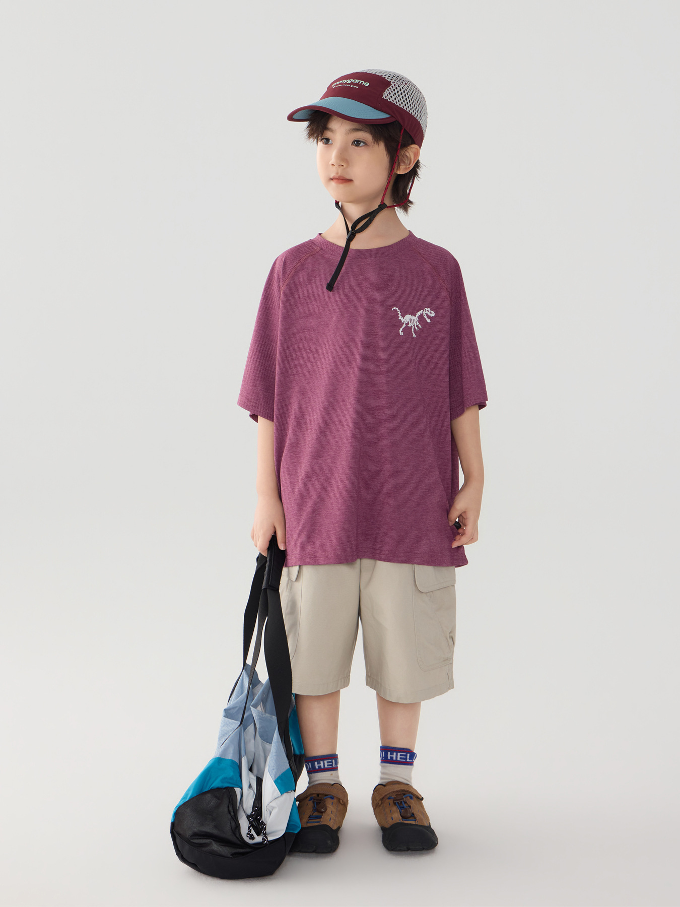 Cool Breathable Quick-Dry T-Shirt for Boys, Night Light Dinosaur Print — image 5