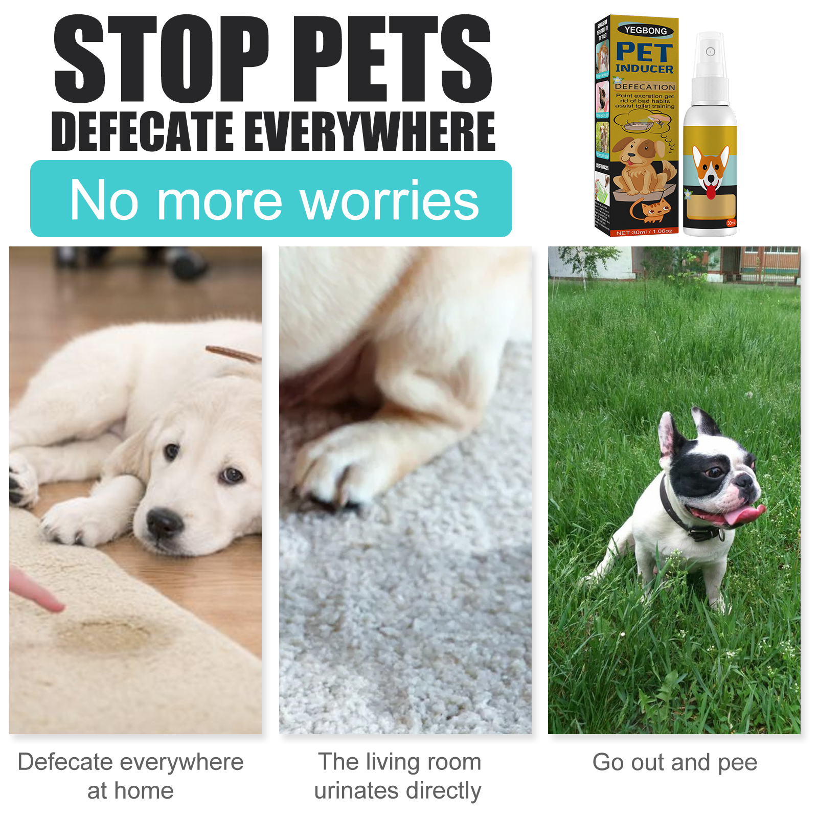 Pet Defecation Locator Spray, Pet Poop Location Pet Cats And Dogs Locate Defecation Inducers — image 6