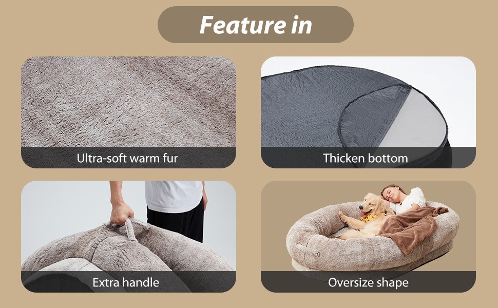 Dog Bed for Humans Portable Pet Bed Giant Dog Bed Human Bed Cat Bed Dog Bed — image 2