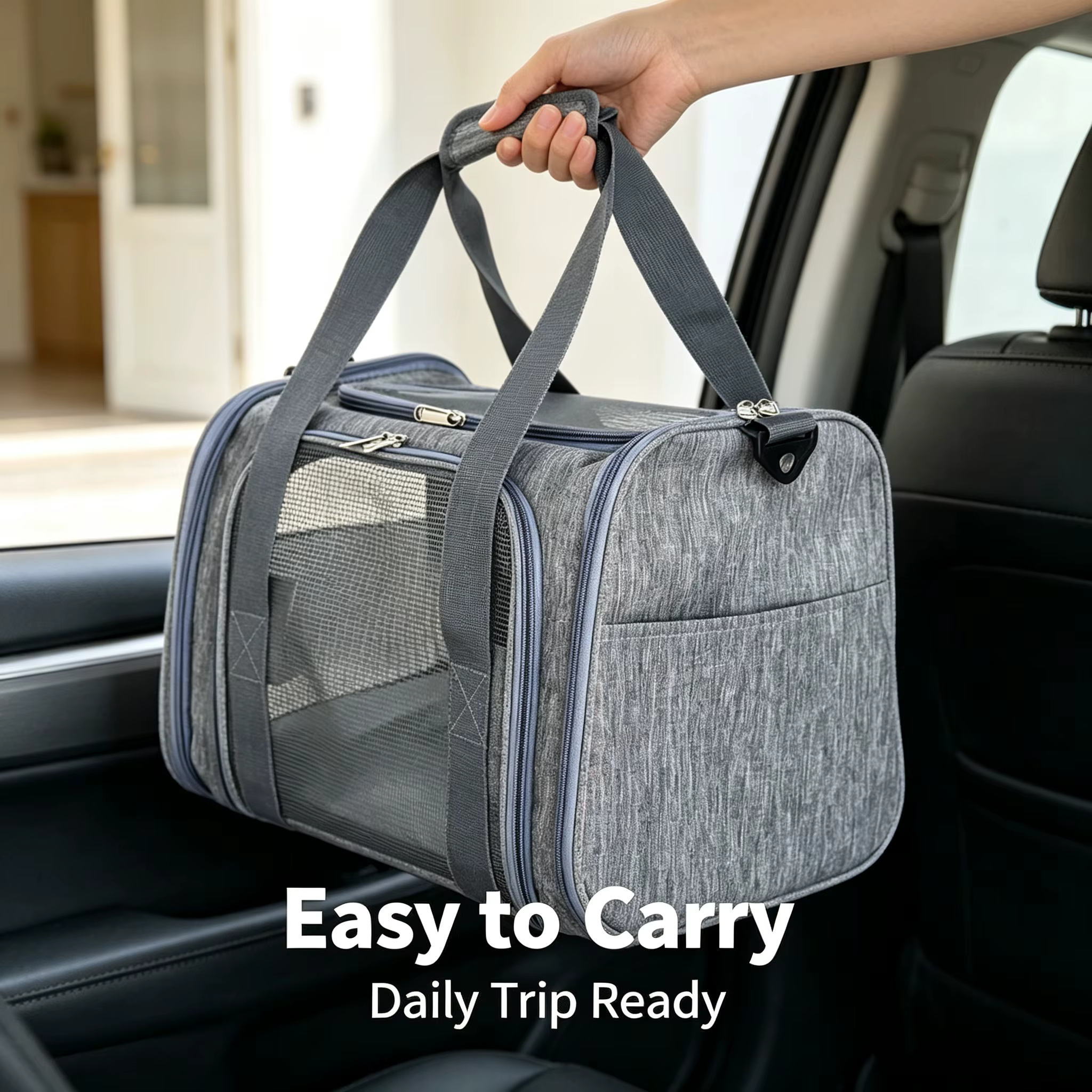 Soft-Sided Pet Carrier Bag for Medium Large Cats & Puppies, Portable Travel Dog Carrier Handbag — image 2