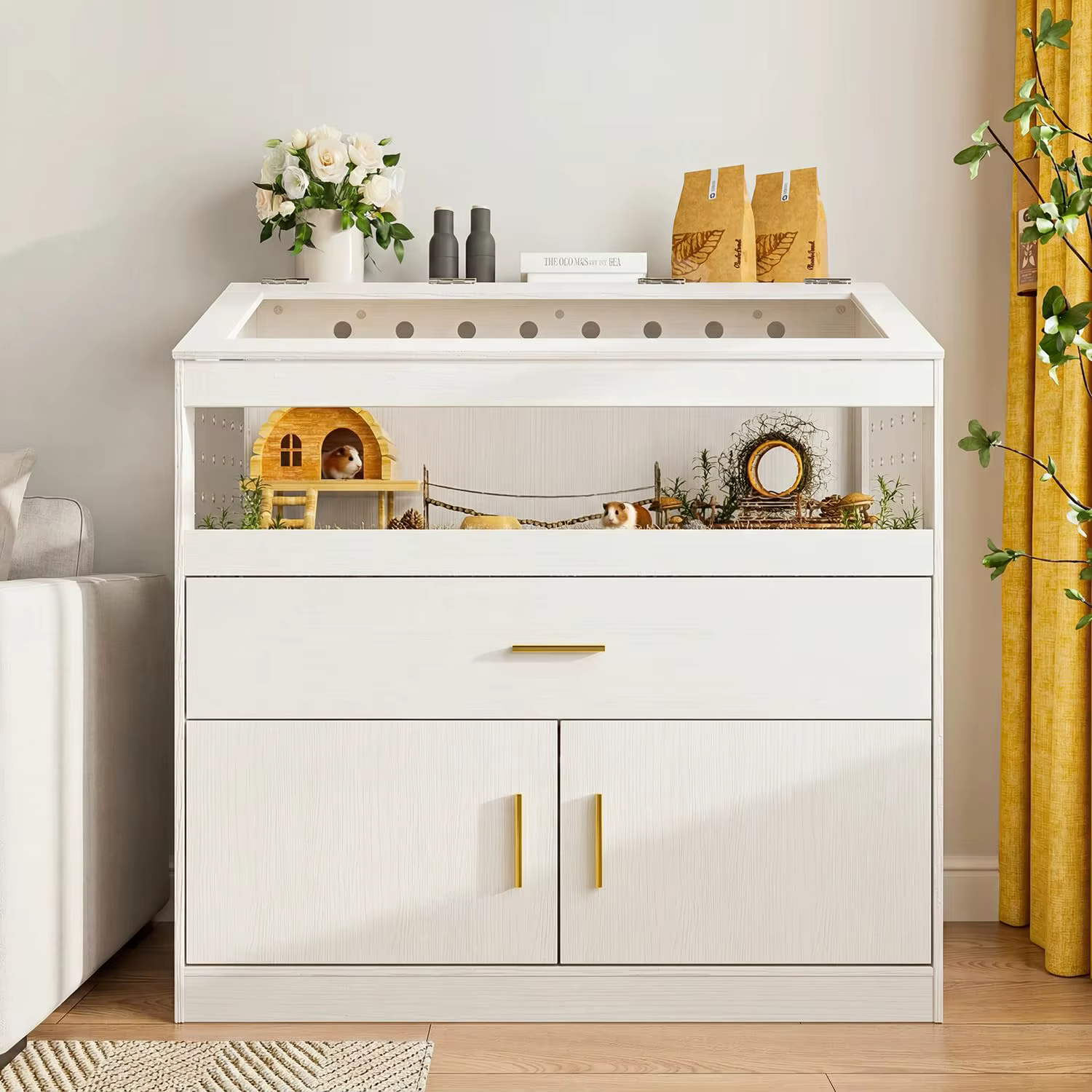 Guinea Pig Cage Large Hamster Cage with Storage Cabinet — image 3