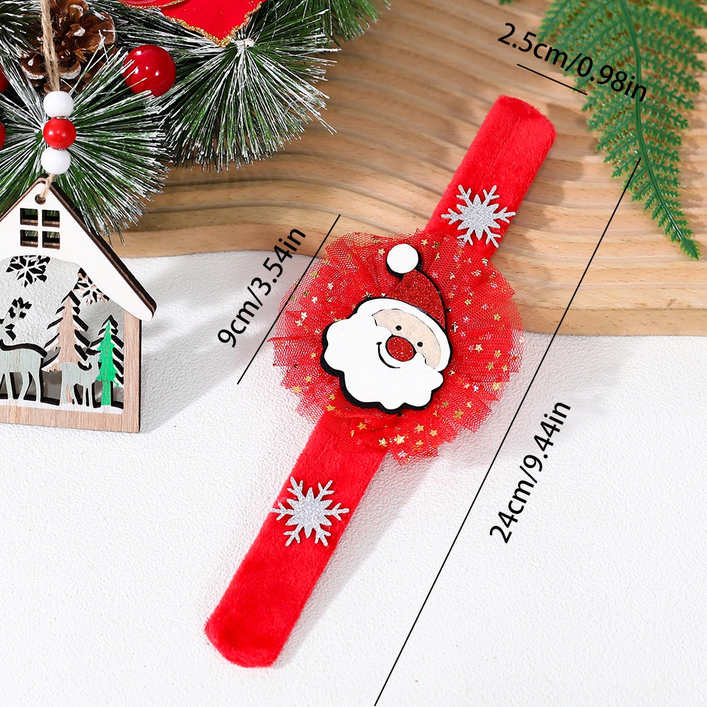 Christmas Plush Bracelet with Reindeer Cartoon Design Holiday Decoration Festive Gift — image 10