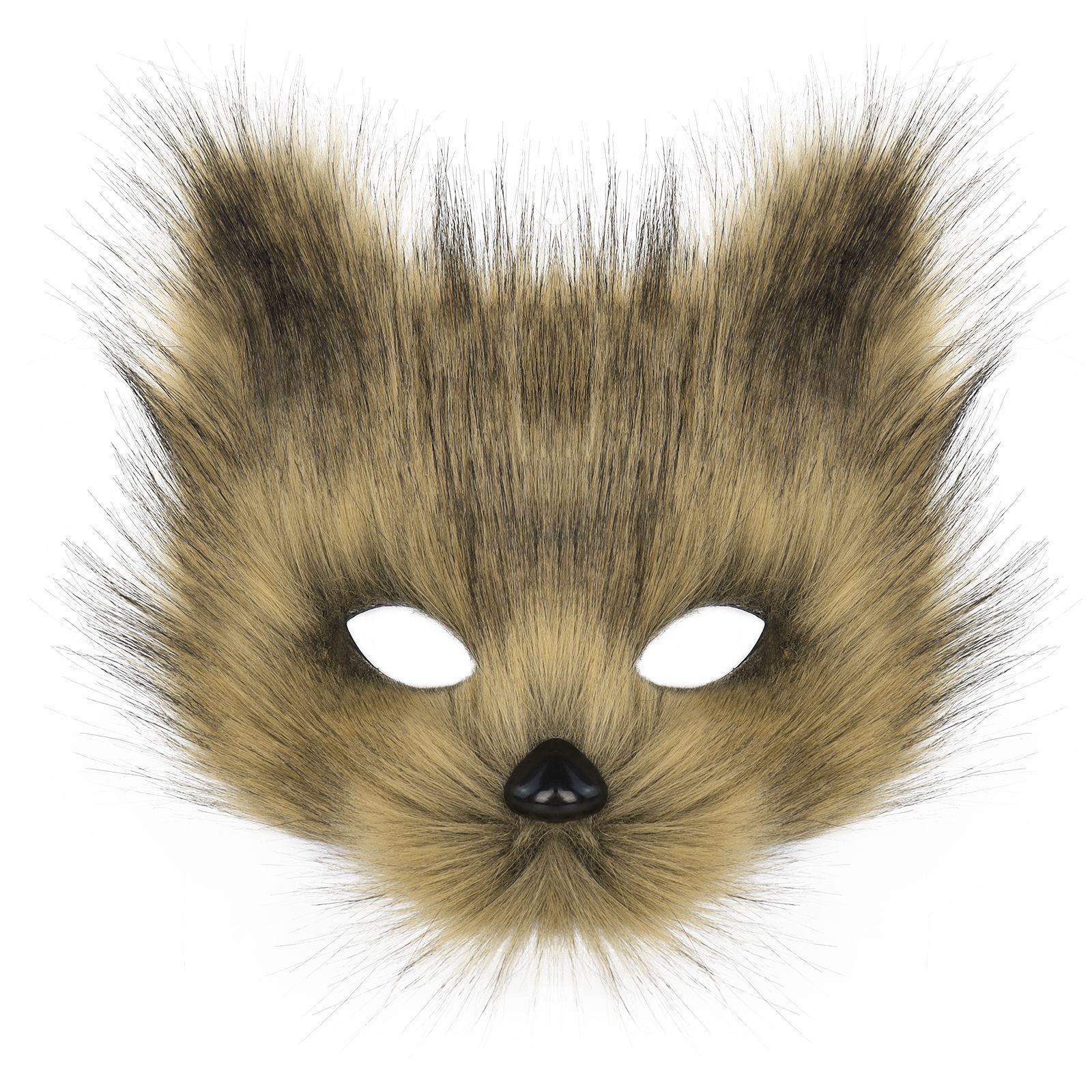 Halloween Party Furry Half-Face Cat Fox Mask Cosplay Cat Face Mask Accessory — image 12