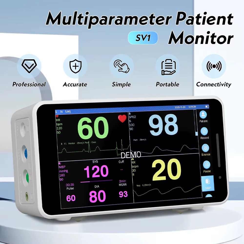SINOHERO Veterinary Monitor Intelligent Portable 5.5inch Touch Screen Patient Monitor Vet Use Vital Signs Monitor — image 2