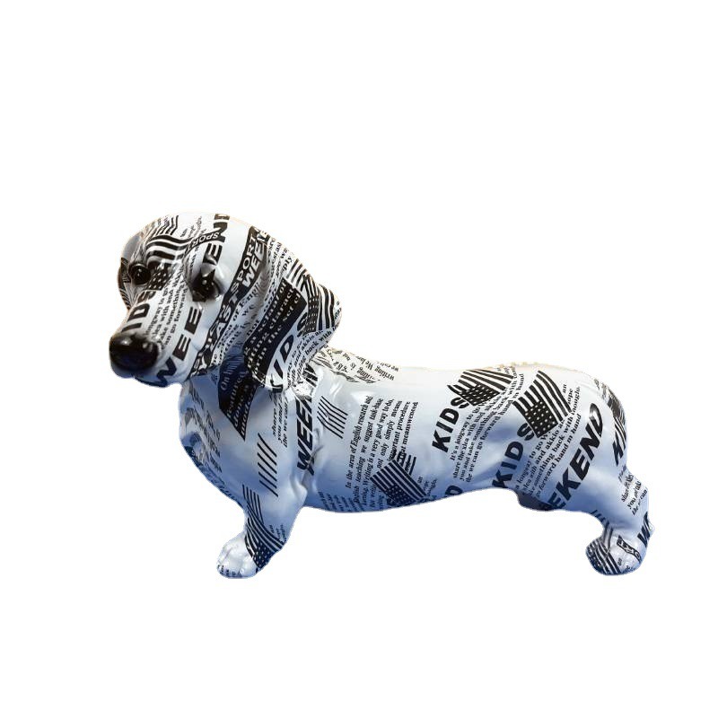 Ornamentos de resina para perros salchicha minimalistas — imagen 1