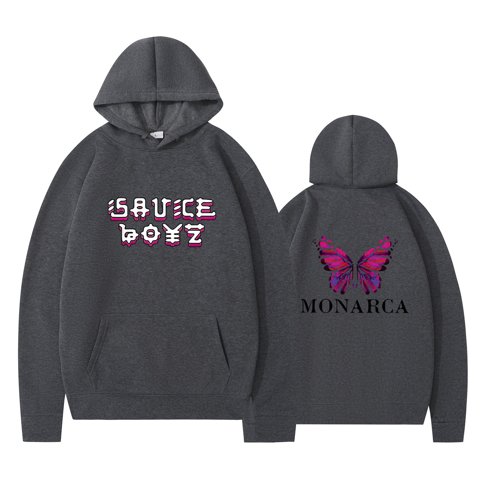 Hiphop Butterfly Print Hoodie Unisex Long Sleeve Sweatshirt Casual Top — image 8