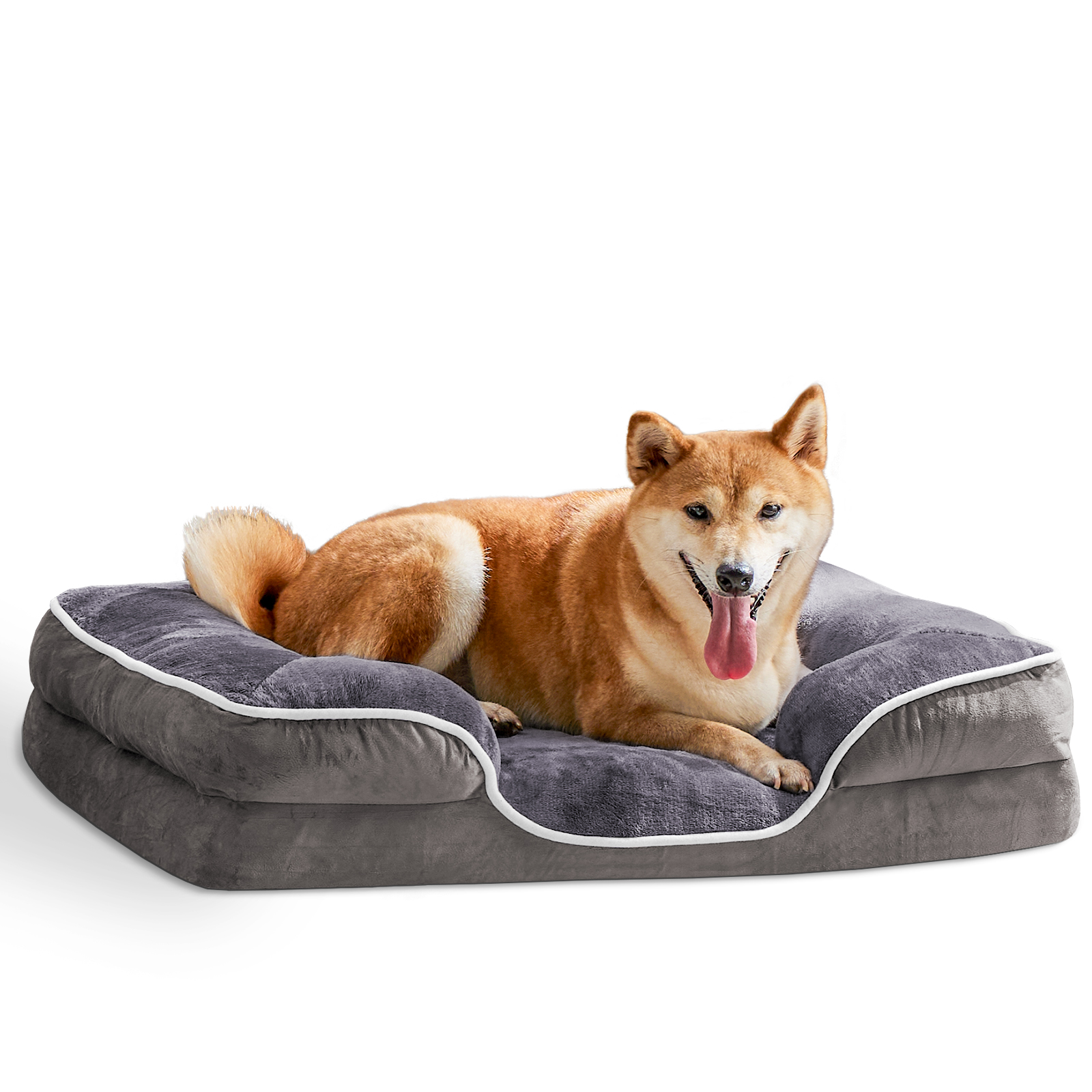 Memory Foam Pet Bed For Small Dogs & Cats With Washable Removable Cover Non-Slip Base Waterproof Liner — image 4