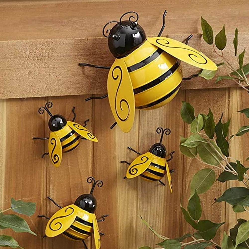American Rural Decorations Iron Bees Metal Animal Simulation Crafts Wall Art Wall Hanging — image 2