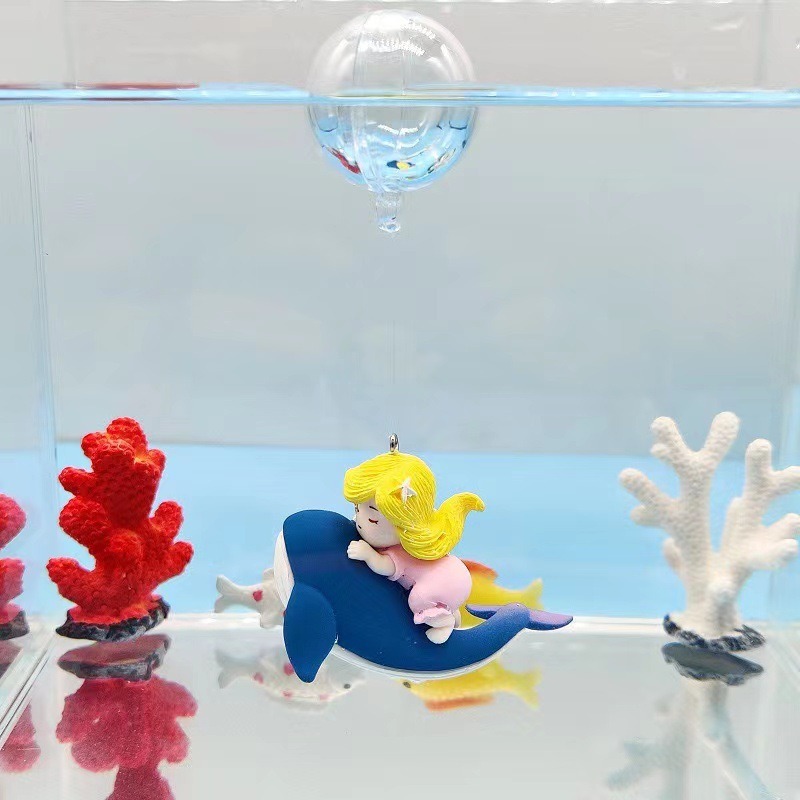 Fish Tank Aquarium Landscaping Decorations Small Decorations Blue Fat Diver Submerged Floating Diver — image 18