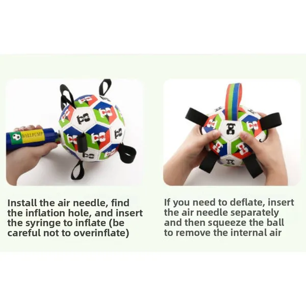 Dog Toys Soccer Ball With Straps, Interactive Toys For Tug Of War, Puppy Birthday Toy, Dog Balls For Medium Large Dog, Diameter — image 2